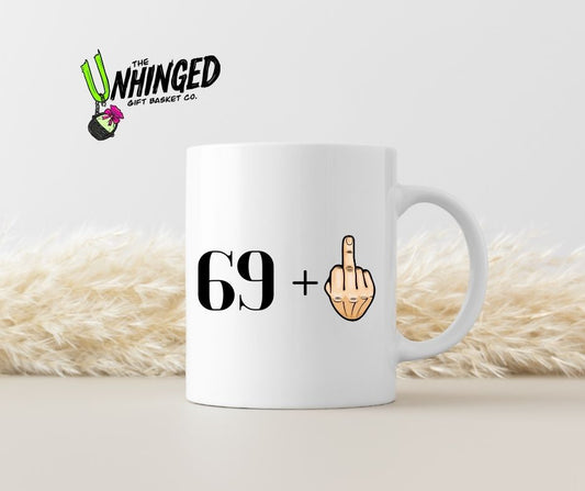 69 + Middle Finger. 15oz Mug